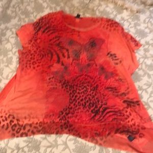 Coral print top